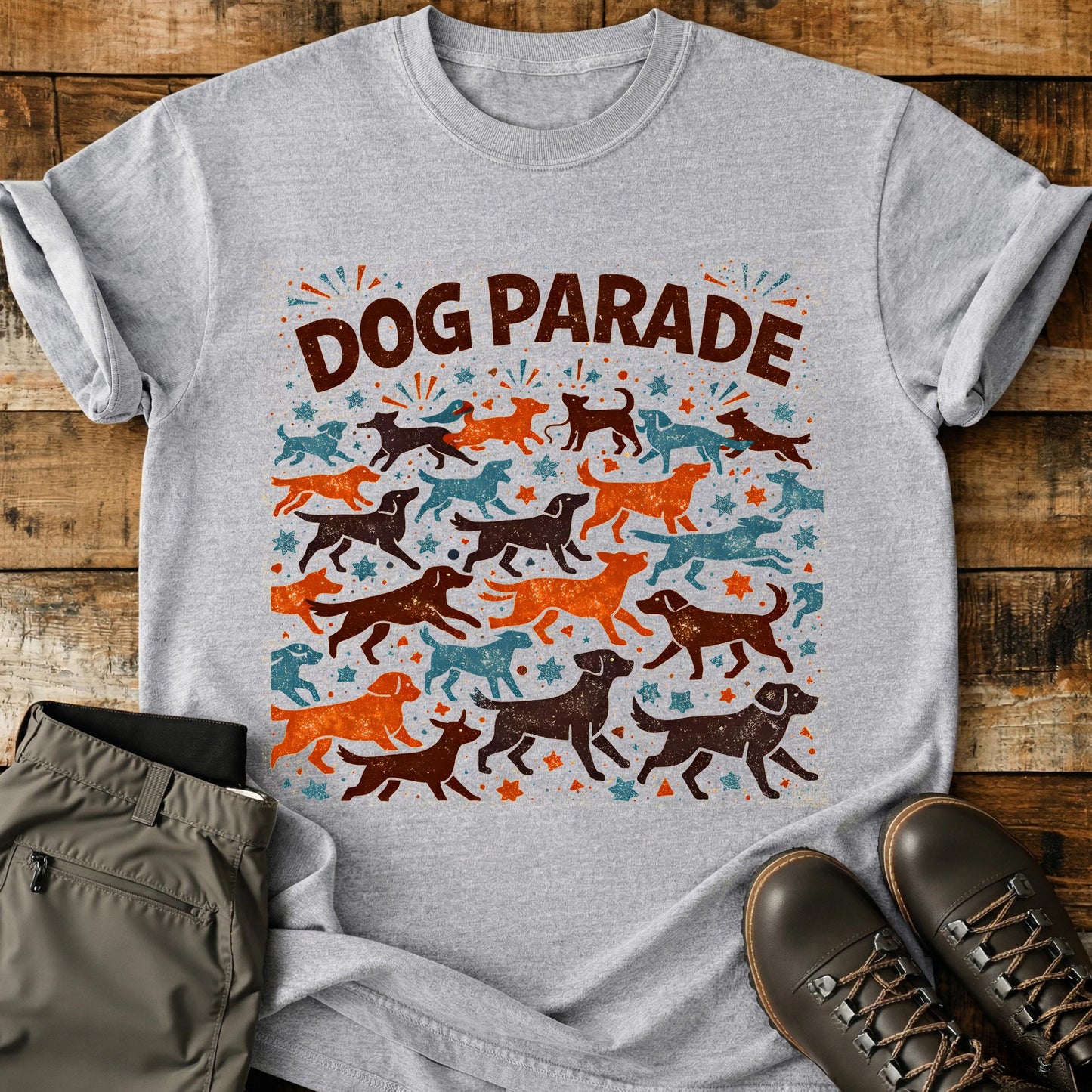 Dog Parade Pattern T-Shirt