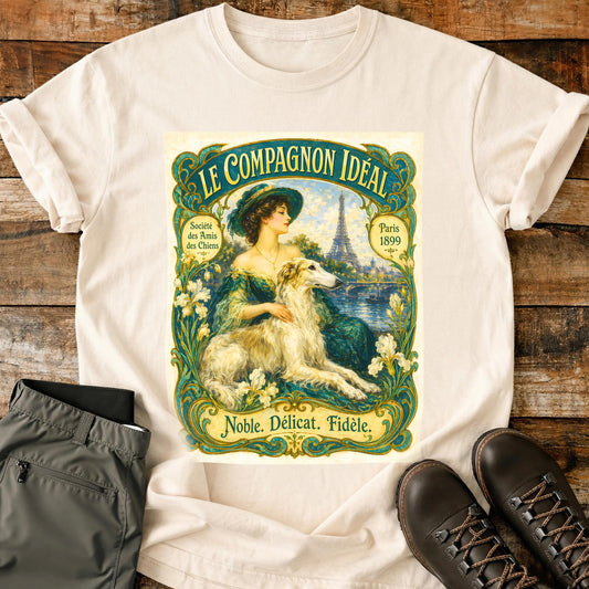 Art Deco Dog Vintage Green T-Shirt