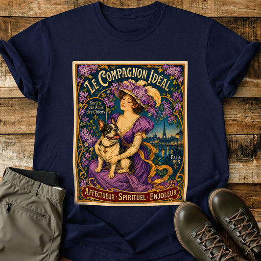 Art Deco Dog Vintage Purple T-Shirt