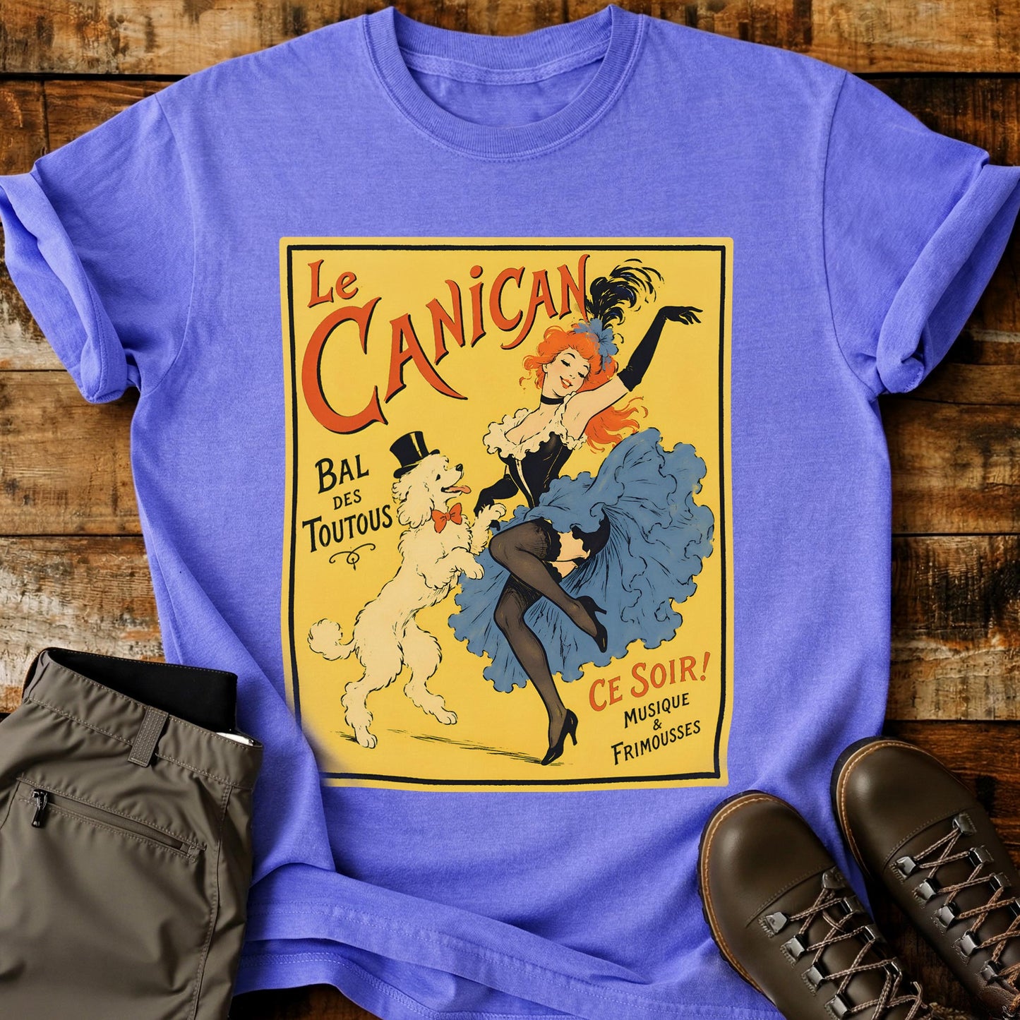 French Dog Poster Yellow T-Shirt