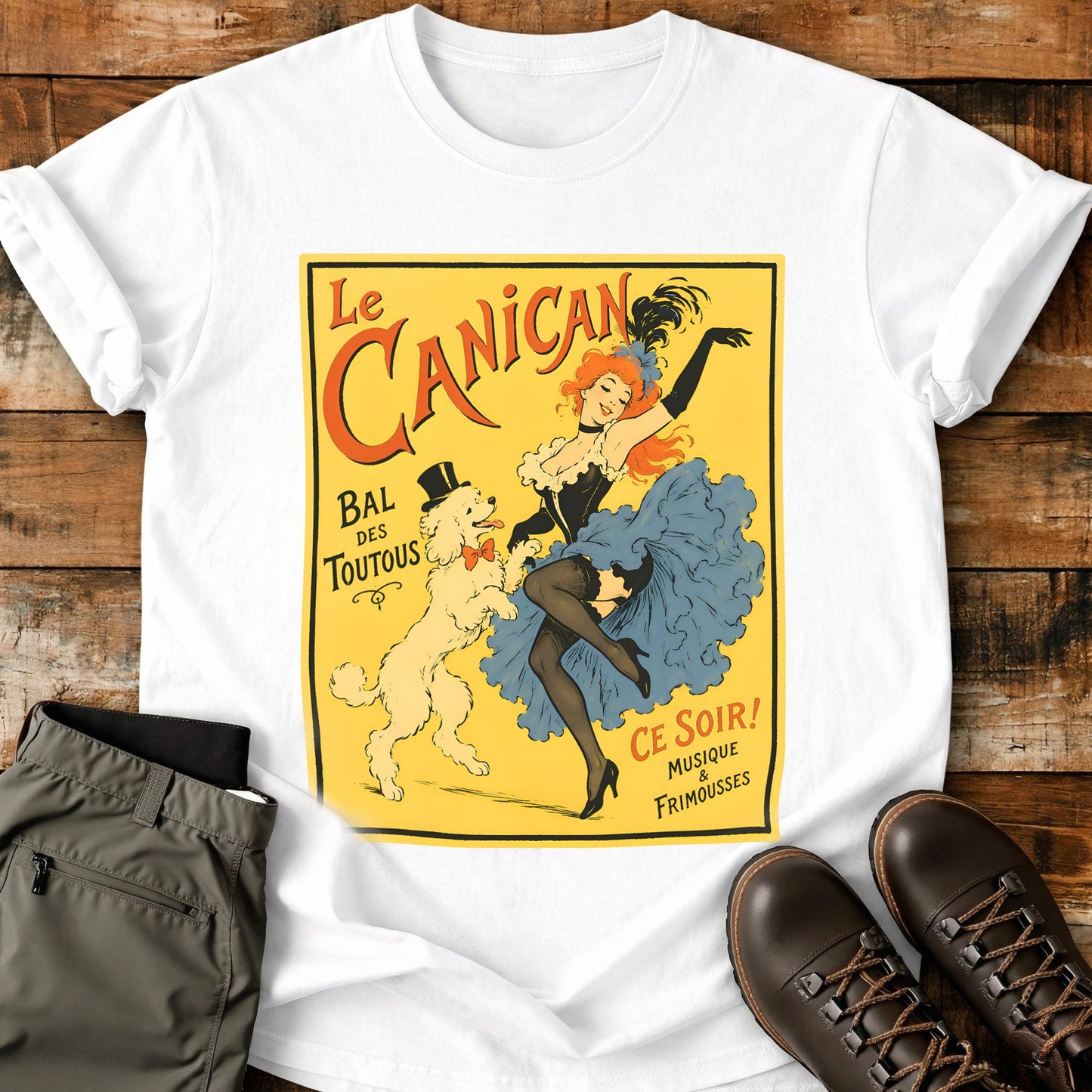 French Dog Poster Yellow T-Shirt