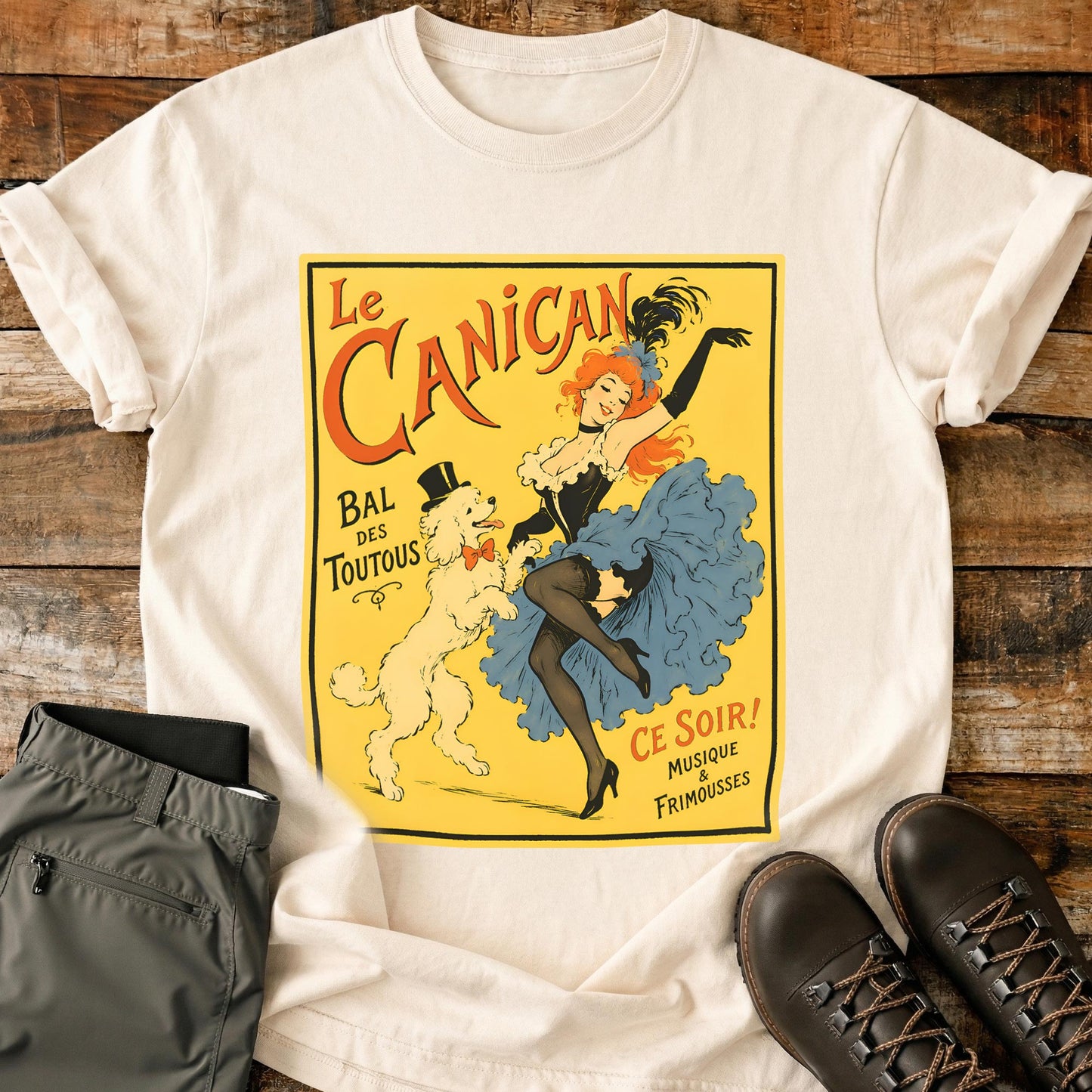 French Dog Poster Yellow T-Shirt
