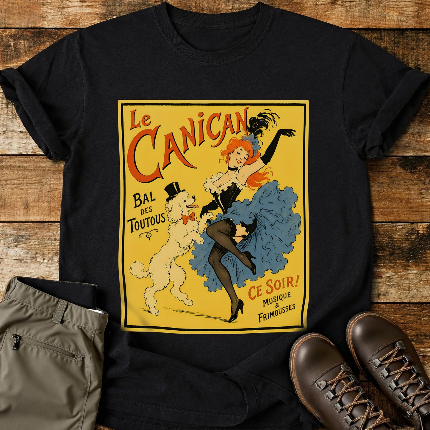 French Dog Poster Yellow T-Shirt