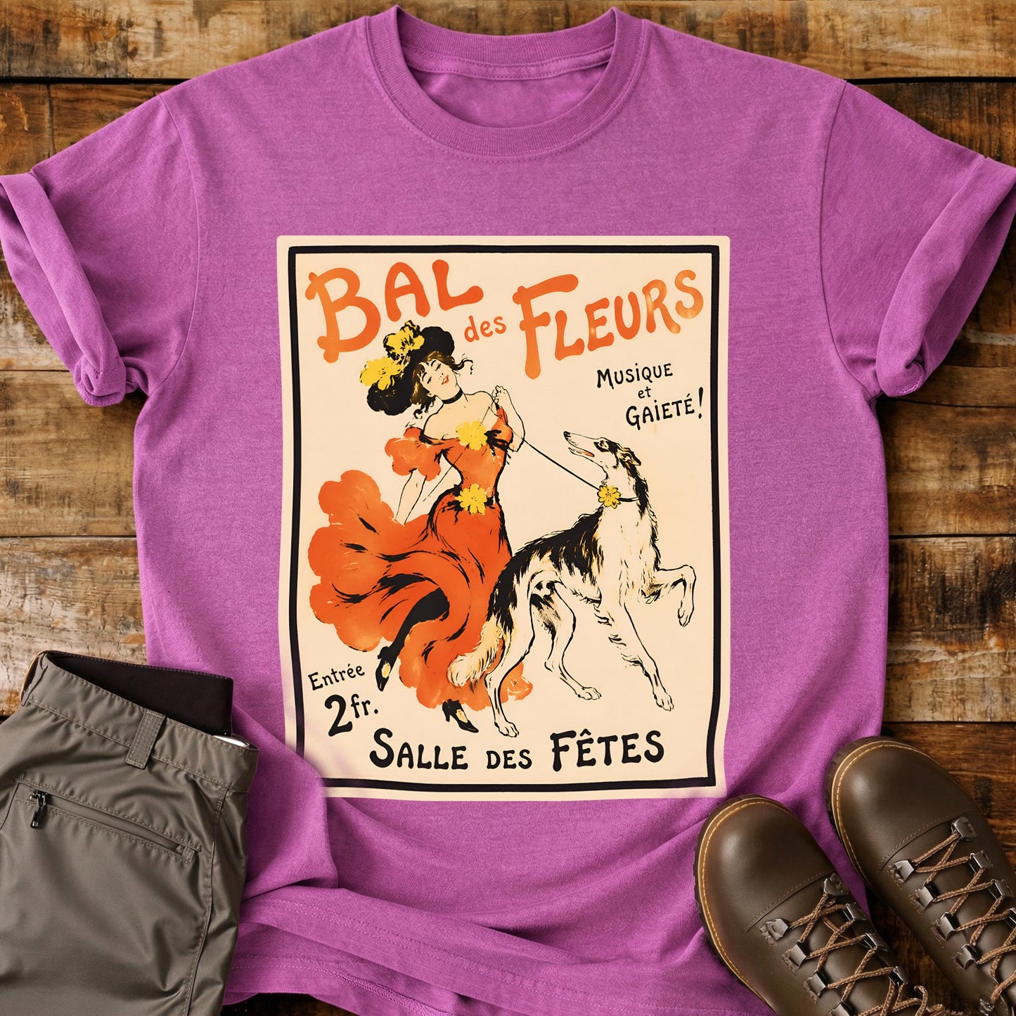 French Dog Poster Vanilla T-Shirt