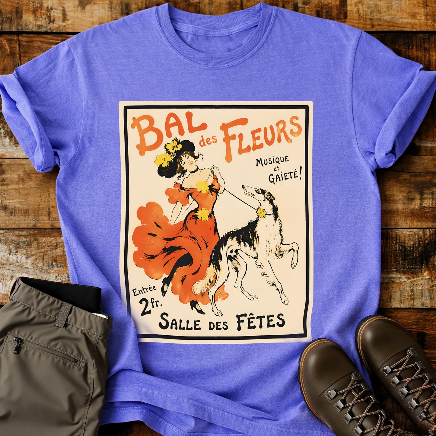 French Dog Poster Vanilla T-Shirt