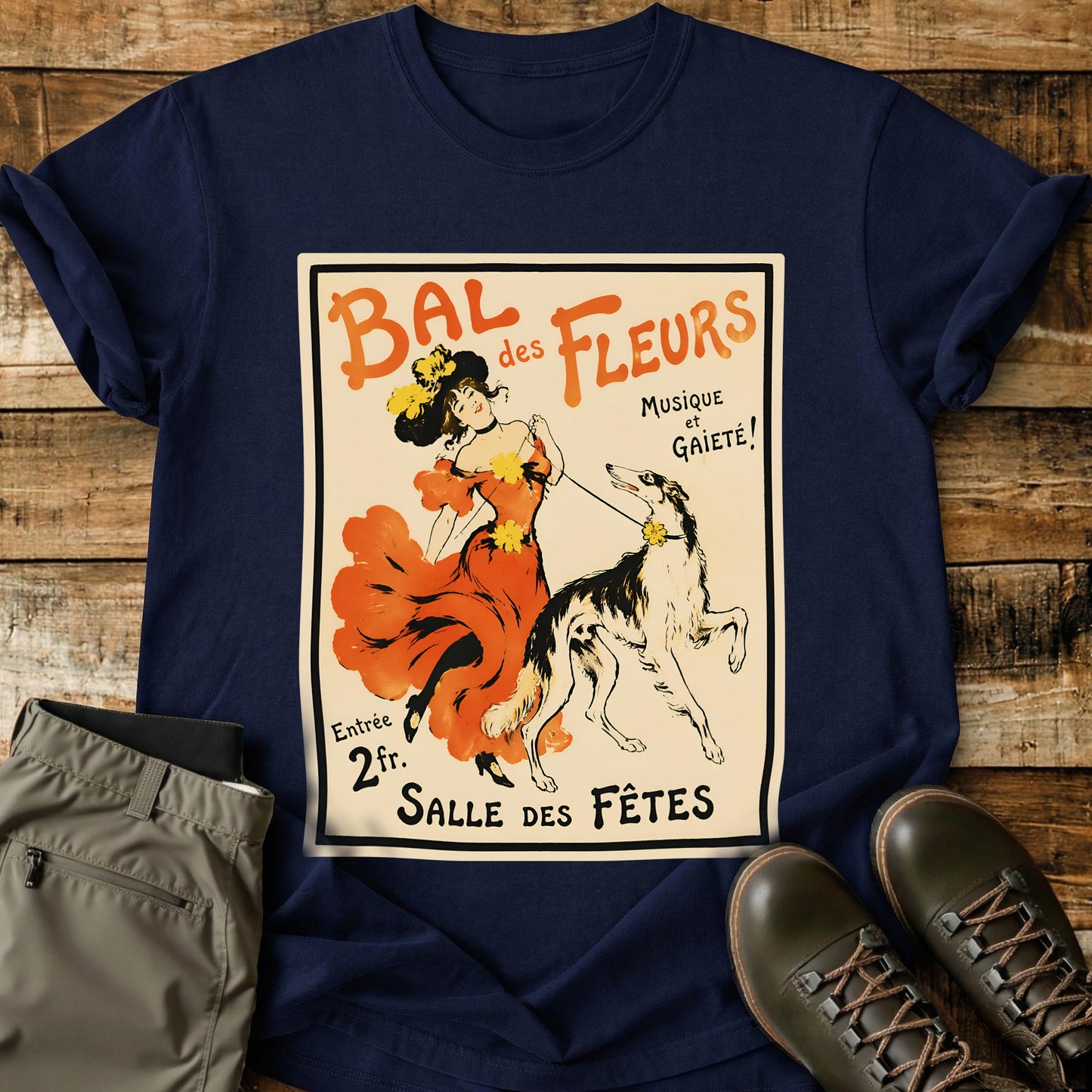 French Dog Poster Vanilla T-Shirt