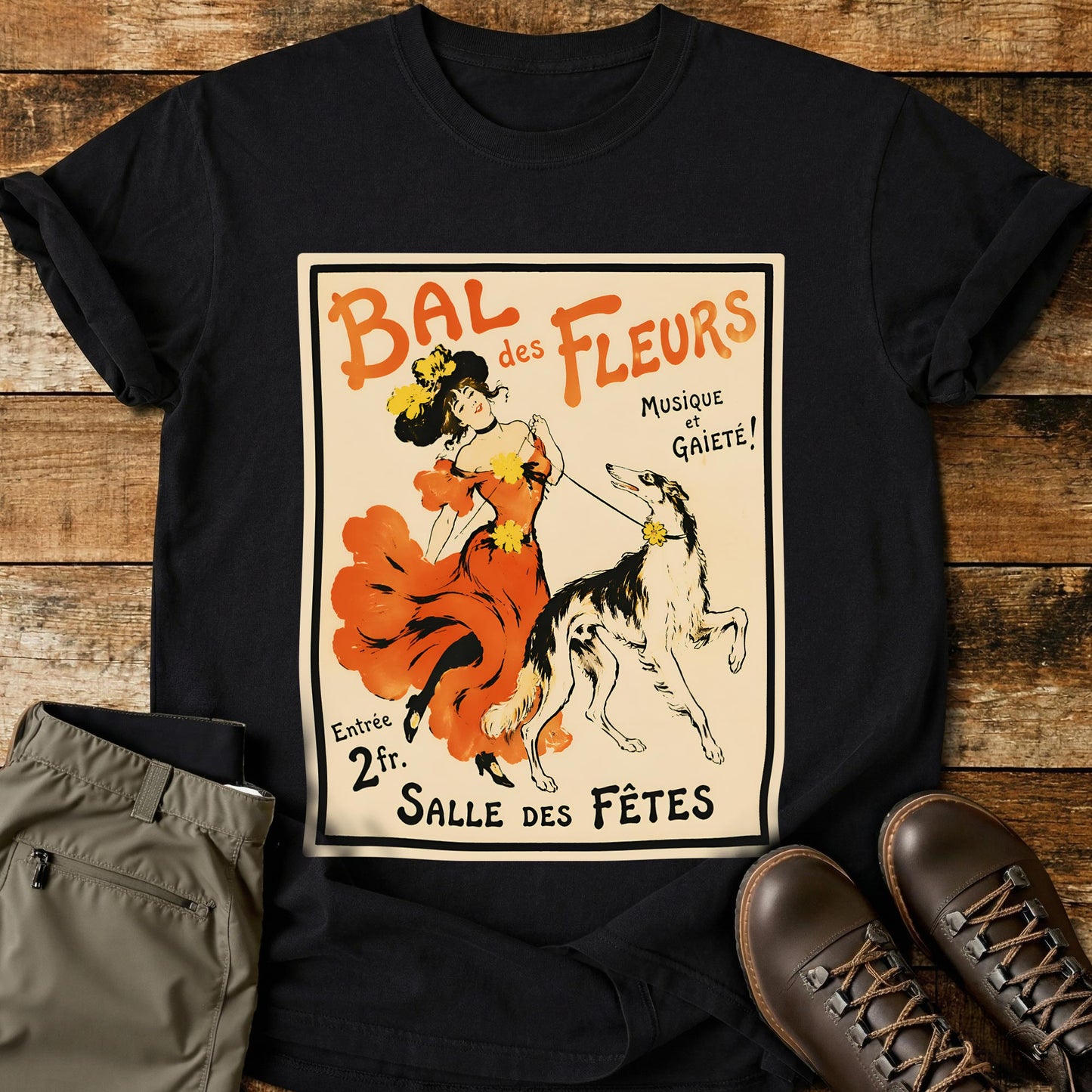 French Dog Poster Vanilla T-Shirt