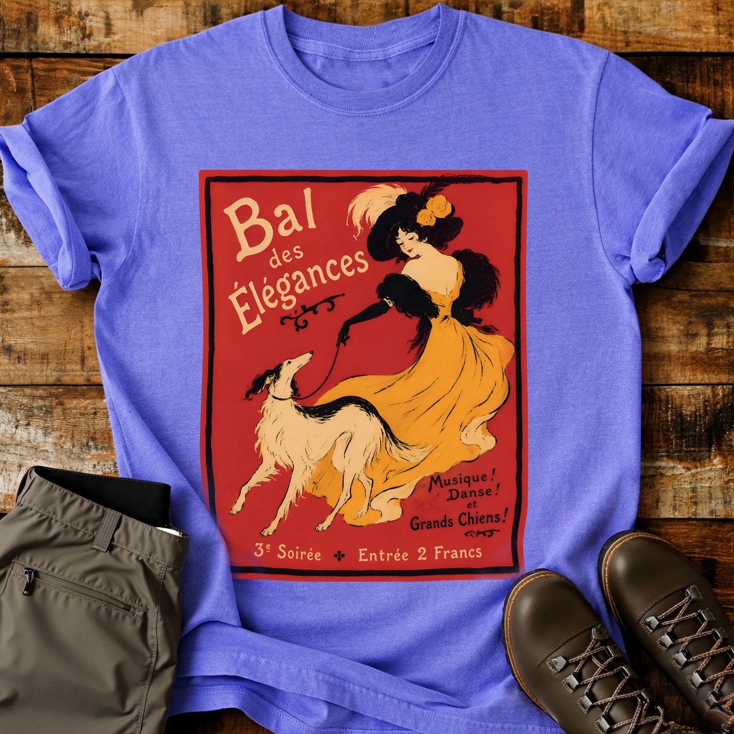 French Dog Poster Red T-Shirt