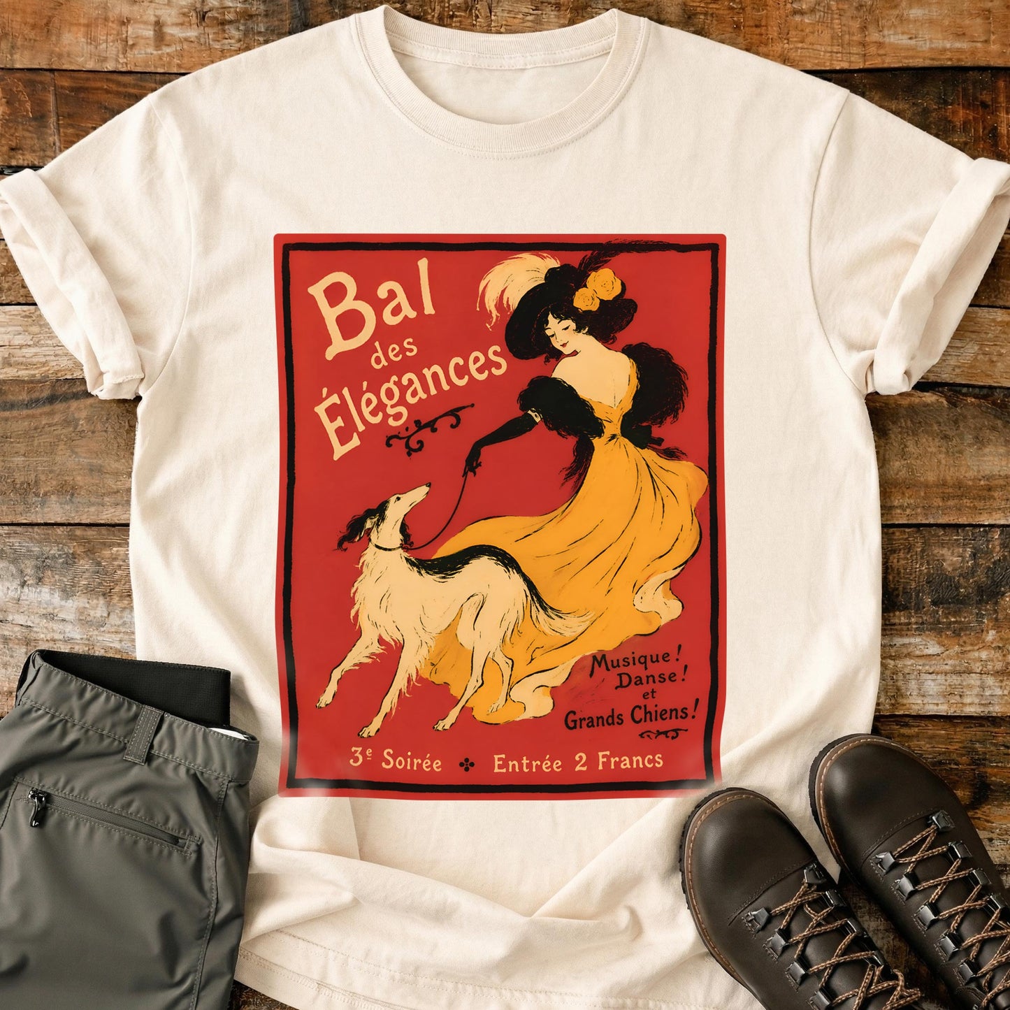 French Dog Poster Red T-Shirt