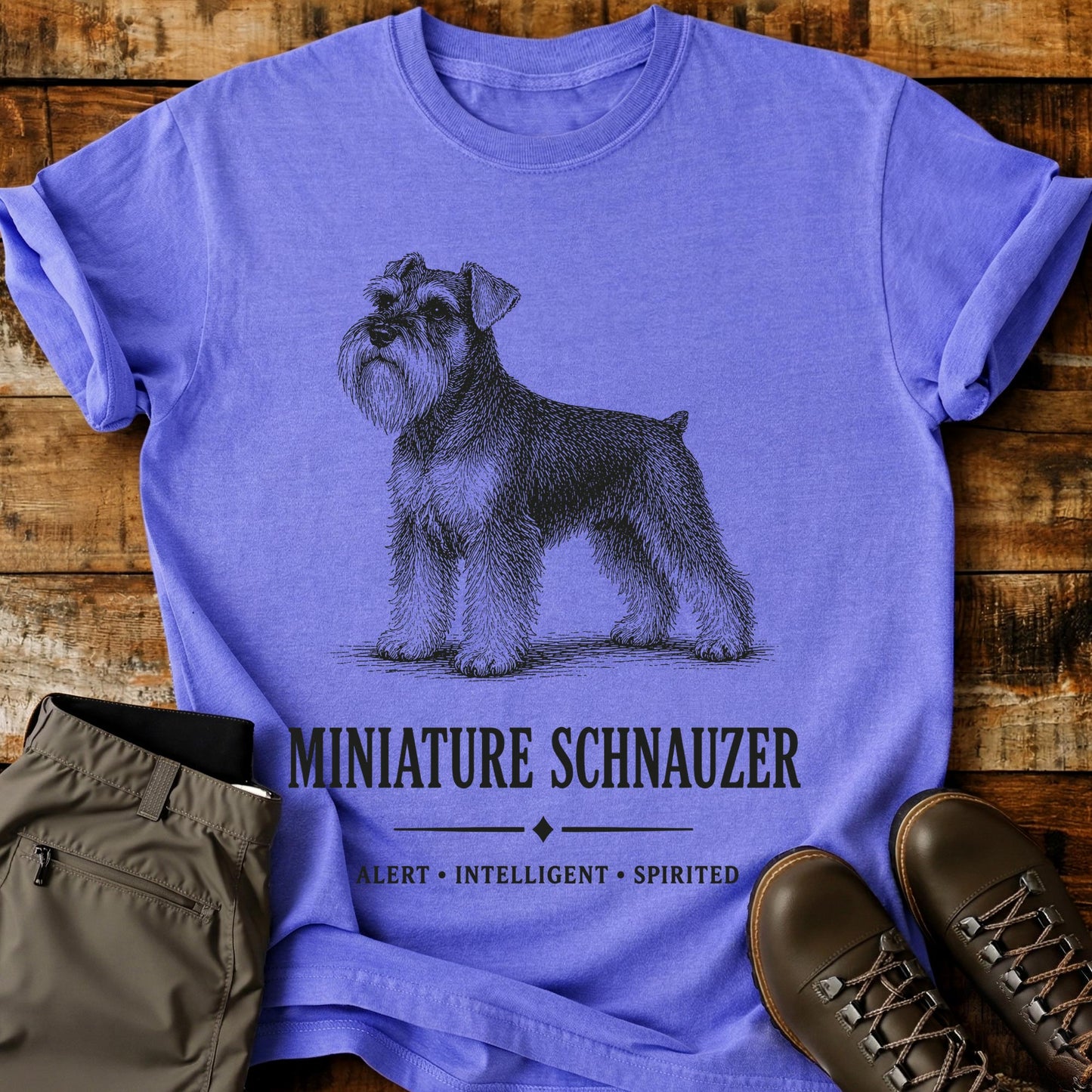 Miniature Schnauzer Art T-Shirt
