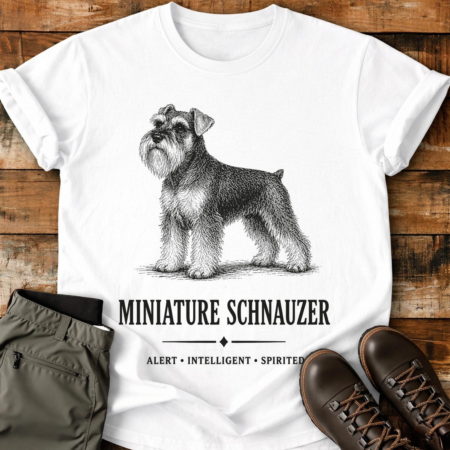 Miniature Schnauzer Art T-Shirt