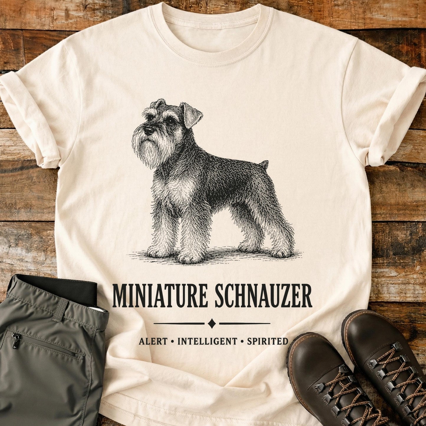 Miniature Schnauzer Art T-Shirt