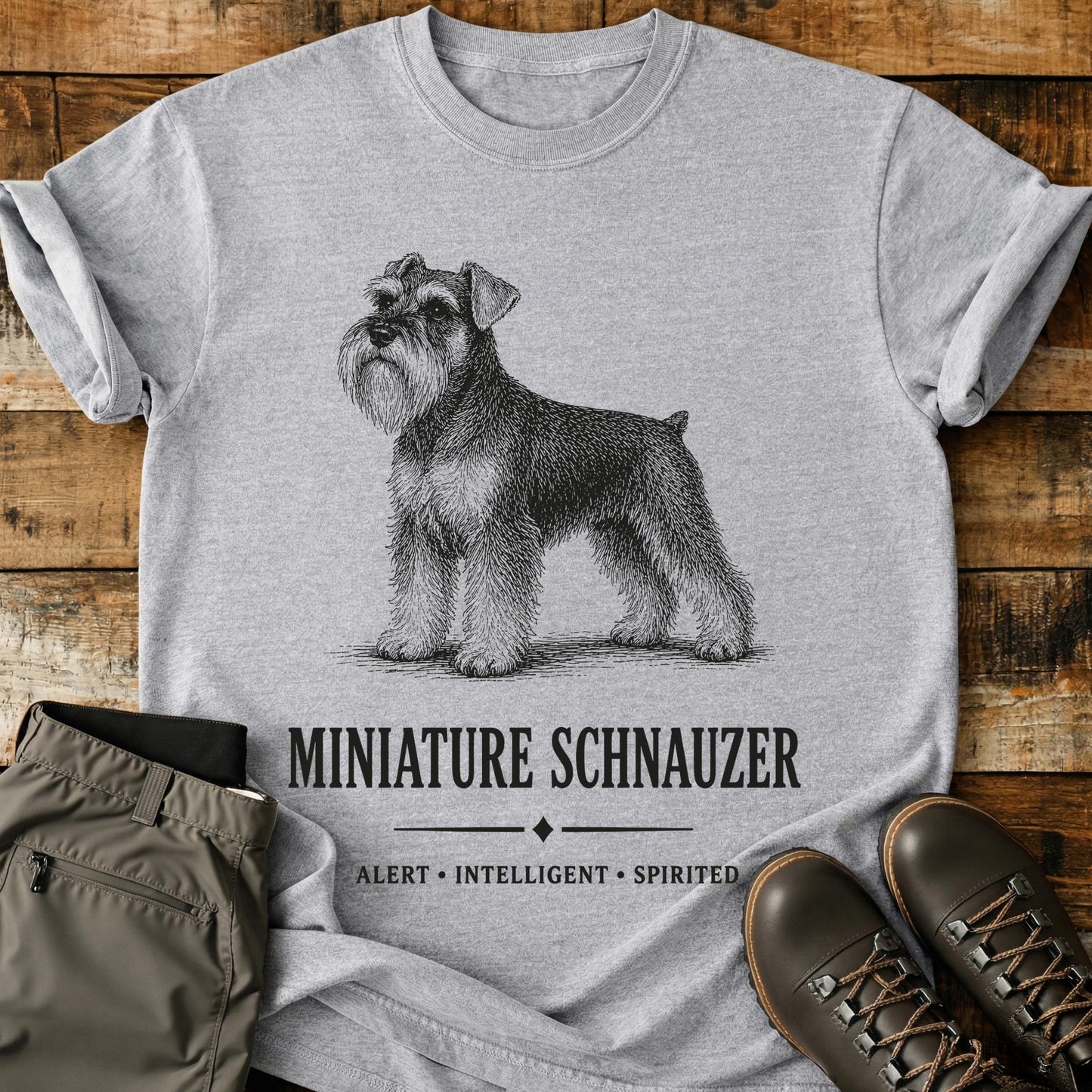 Miniature Schnauzer Art T-Shirt