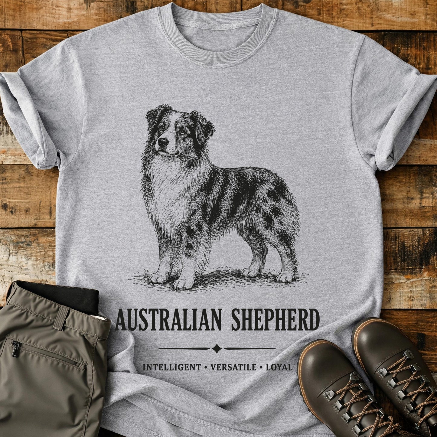 Australian Shepherd Art T-Shirt