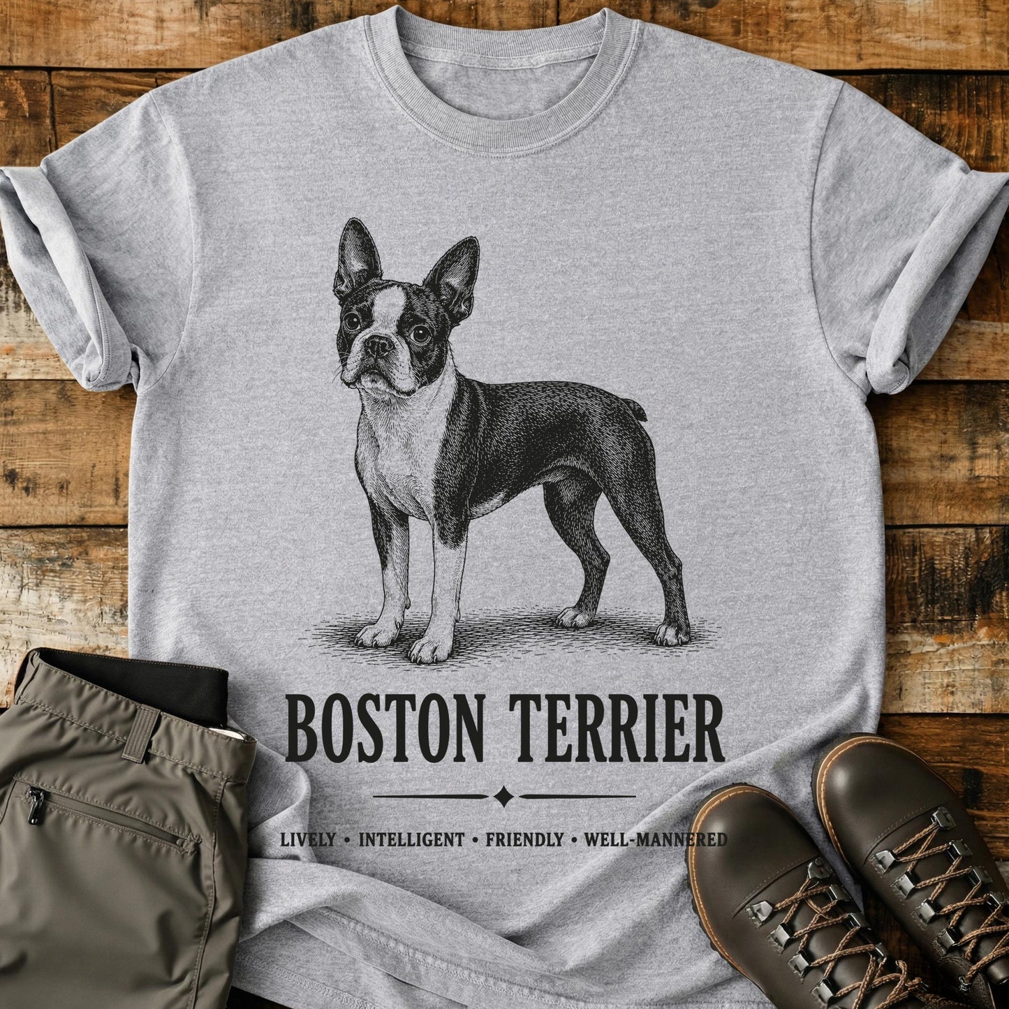 Boston Terrier Art T-Shirt
