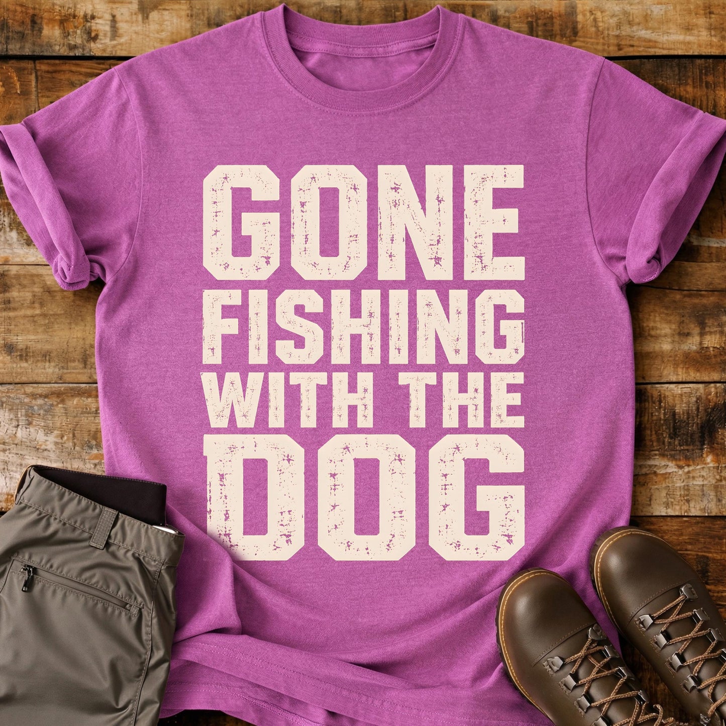 Gone Fishing With The Dog T-Shirt