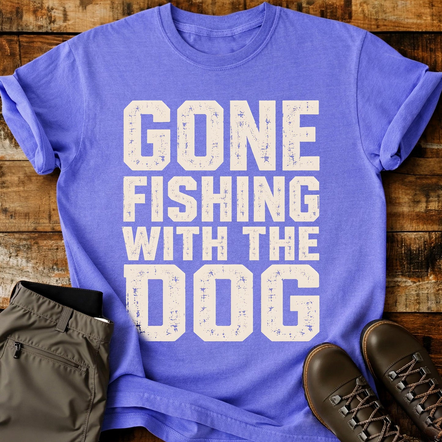 Gone Fishing With The Dog T-Shirt