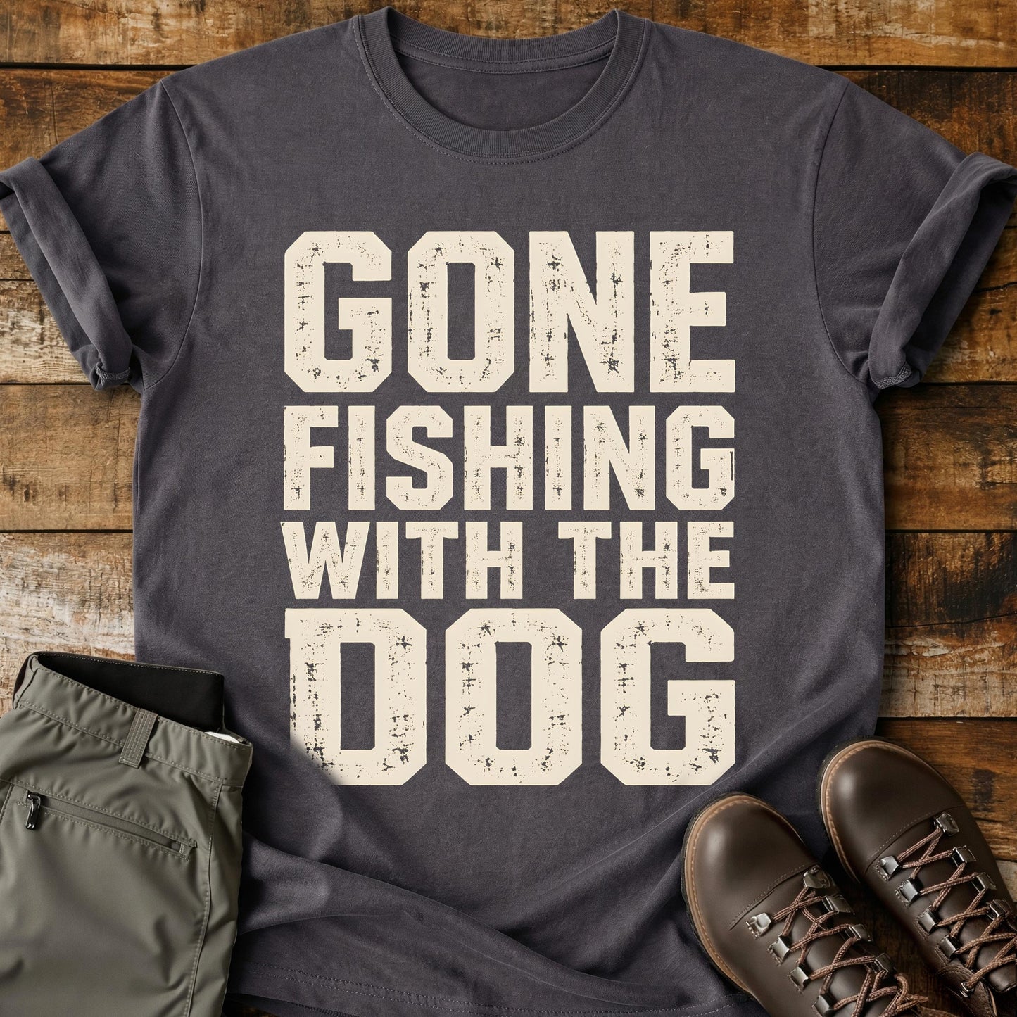 Gone Fishing With The Dog T-Shirt