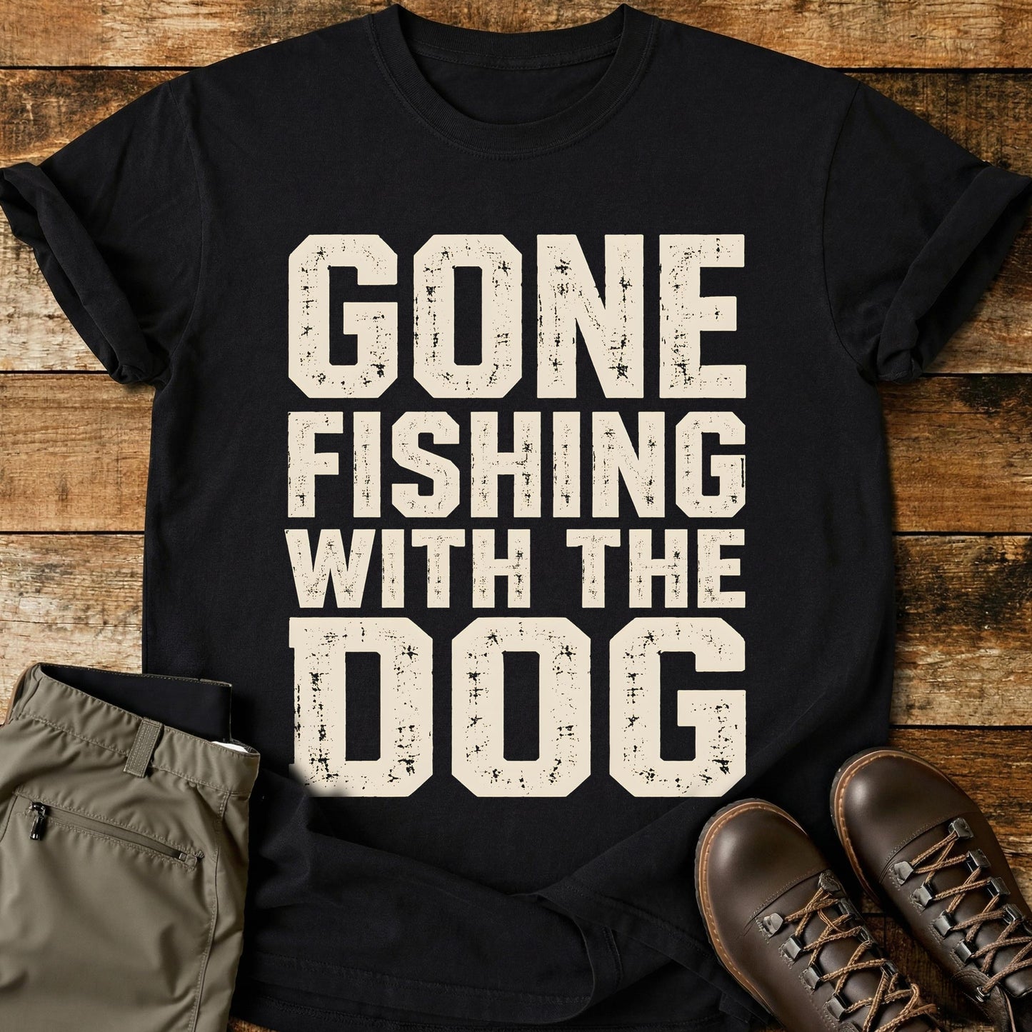 Gone Fishing With The Dog T-Shirt