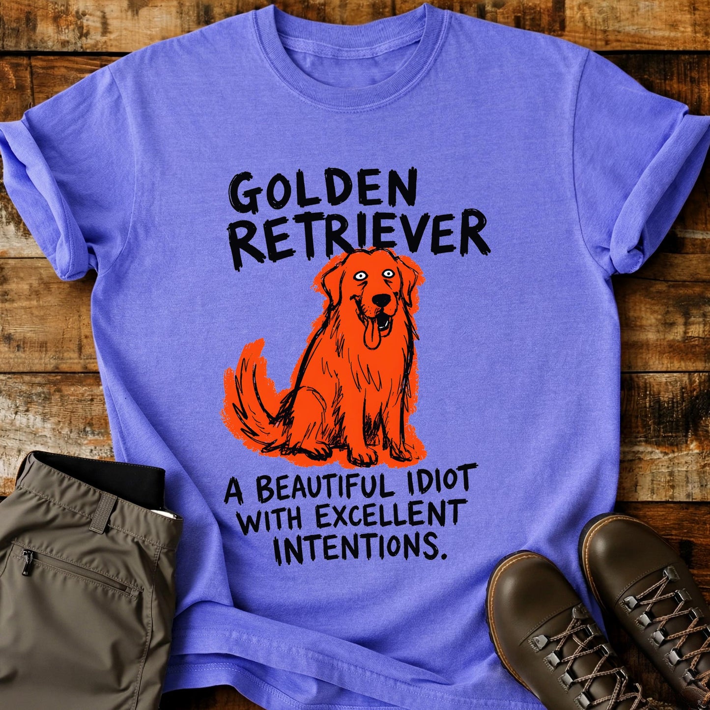 Golden Retriever Funny Image T-Shirt