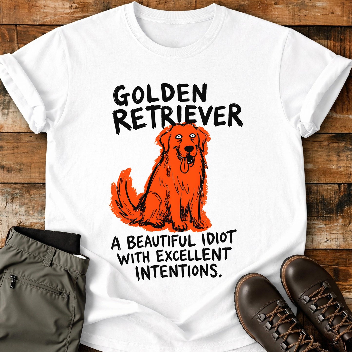 Golden Retriever Funny Image T-Shirt