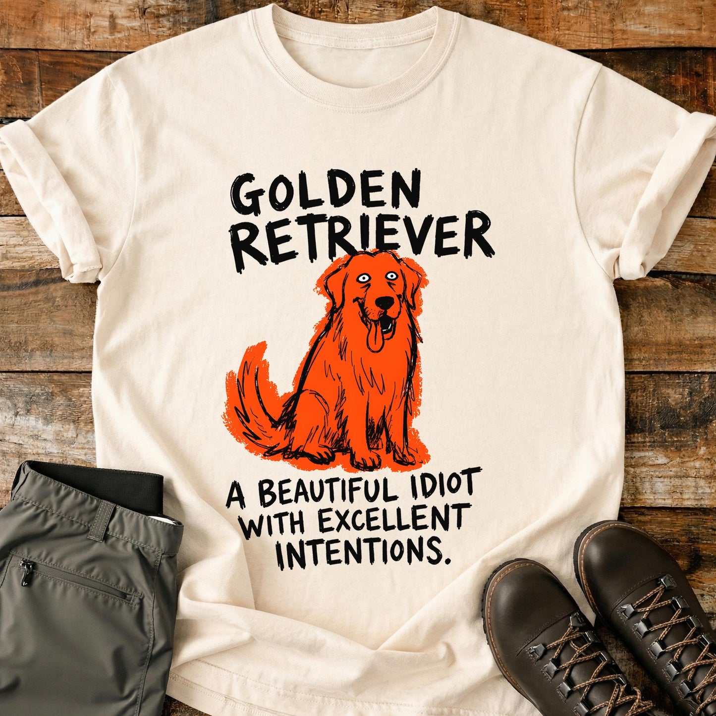 Golden Retriever Funny Image T-Shirt