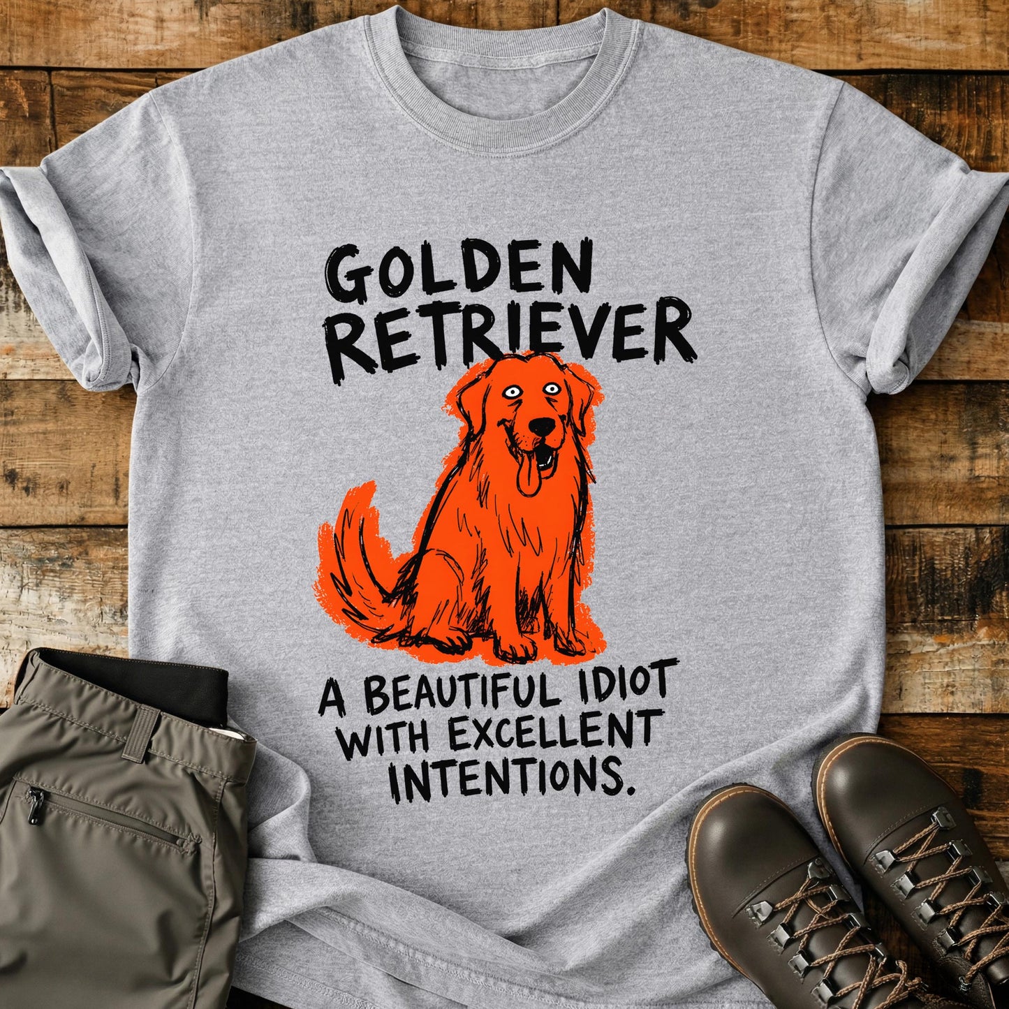 Golden Retriever Funny Image T-Shirt