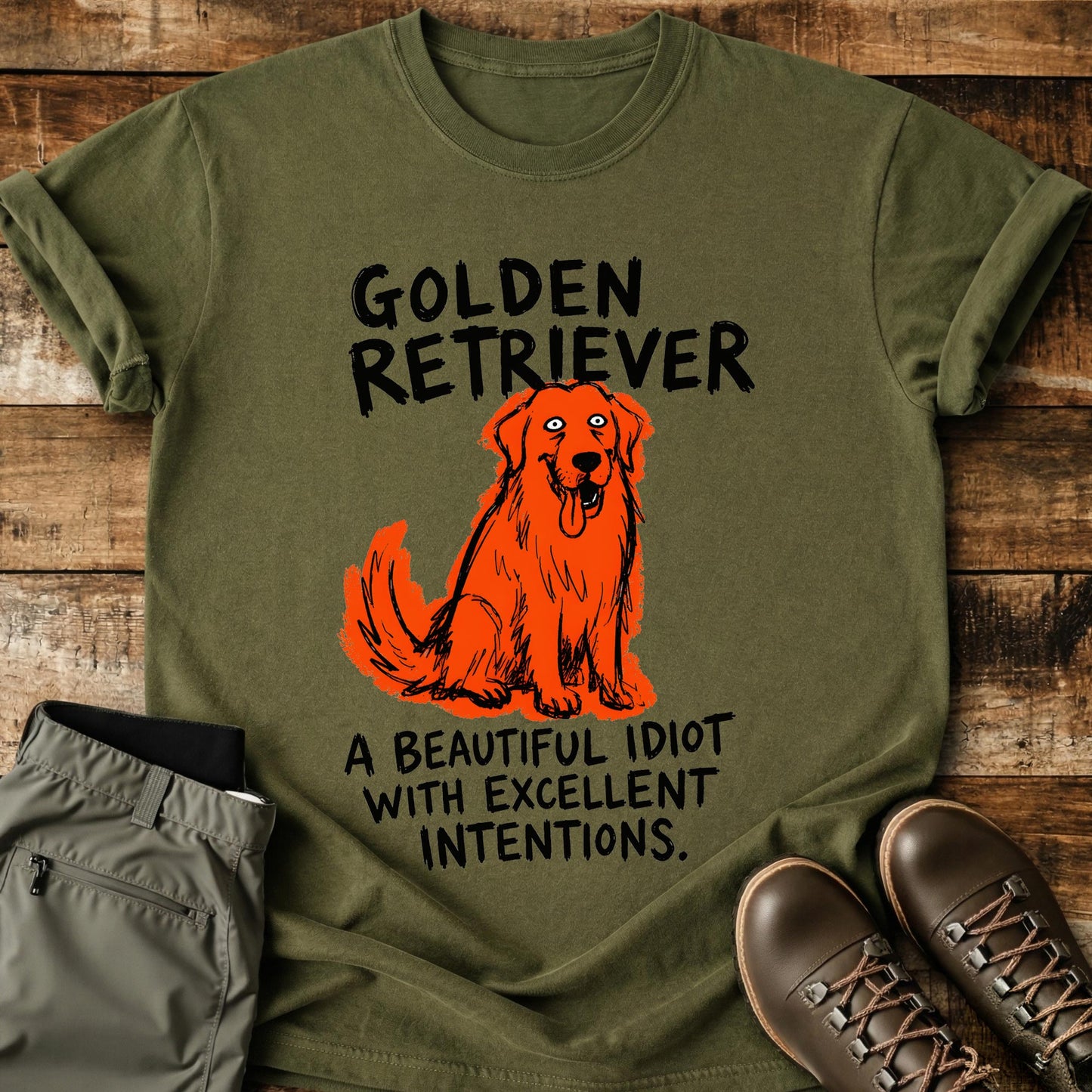 Golden Retriever Funny Image T-Shirt