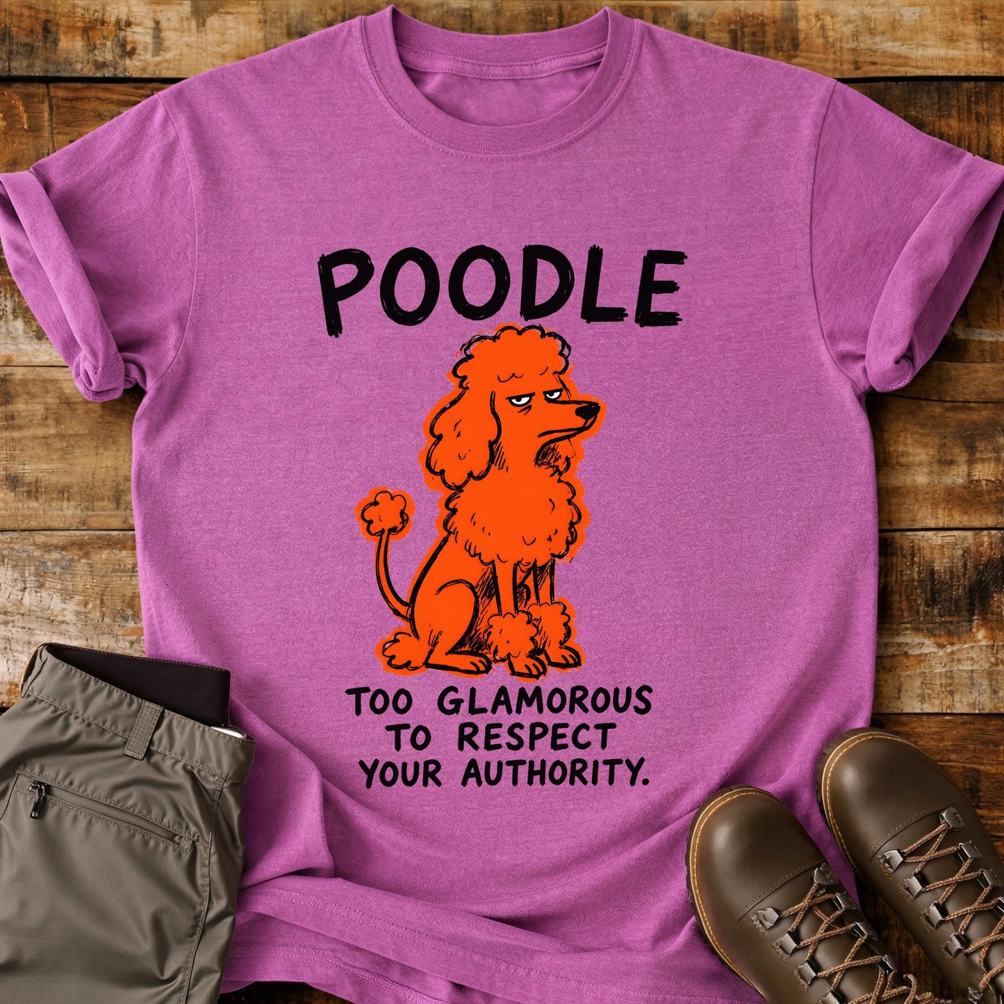 Poodle Funny Image T-Shirt