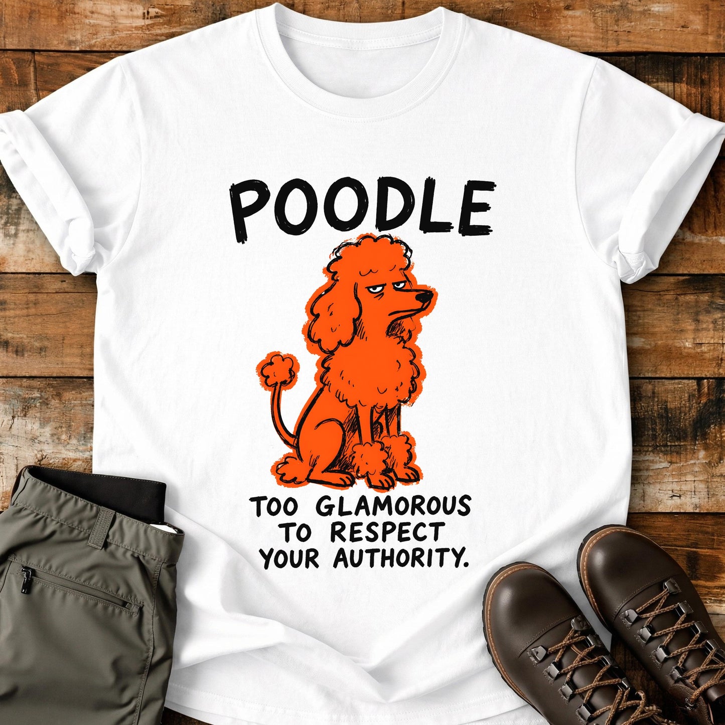 Poodle Funny Image T-Shirt