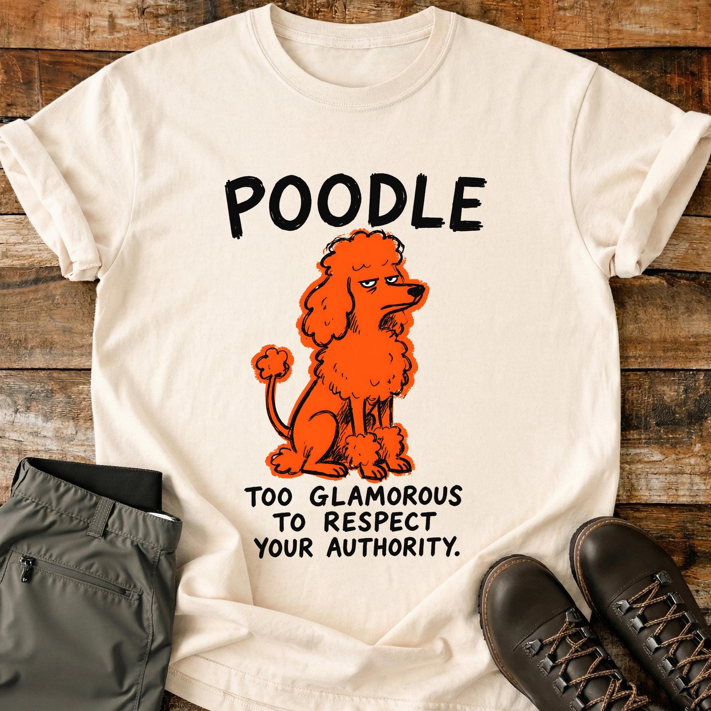 Poodle Funny Image T-Shirt
