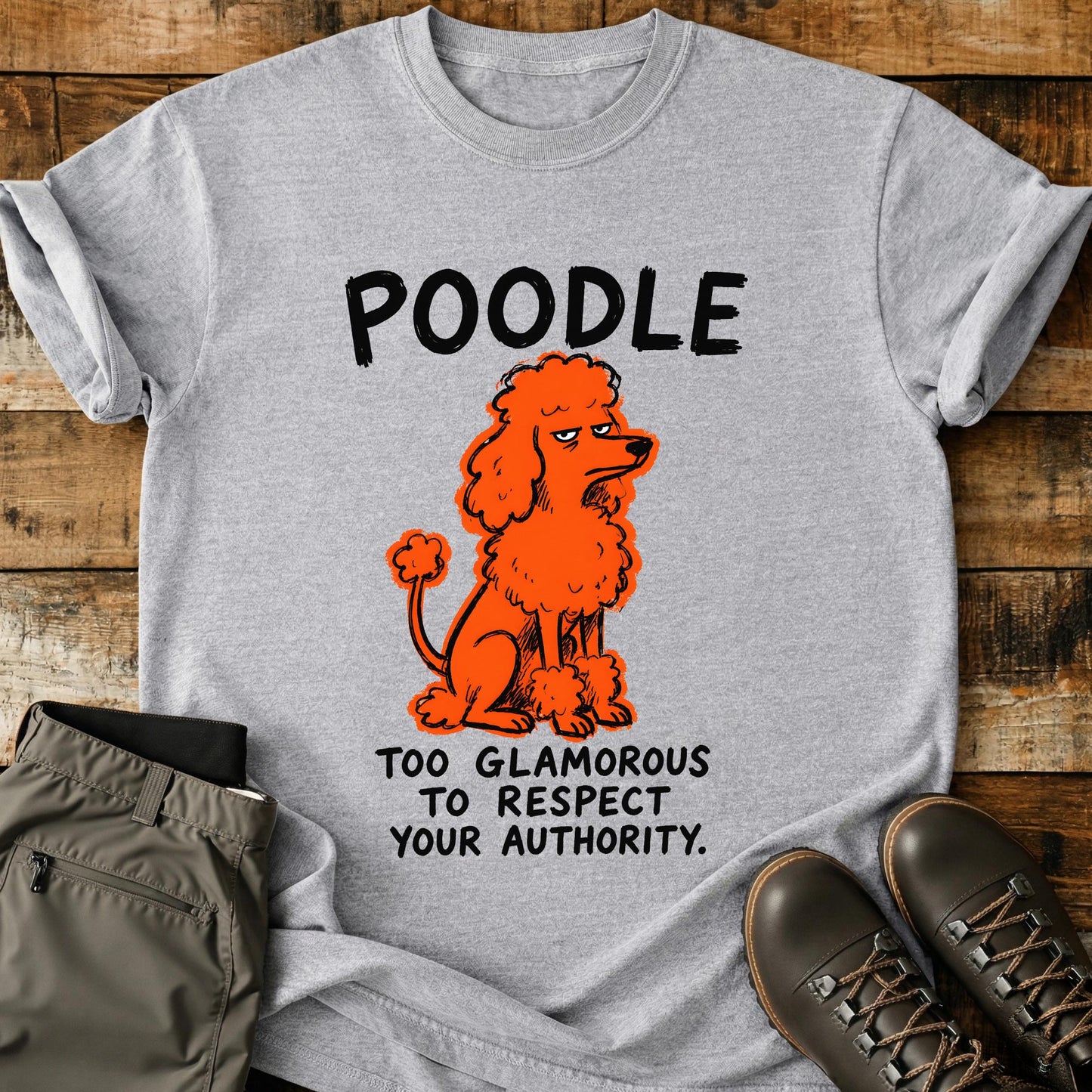 Poodle Funny Image T-Shirt