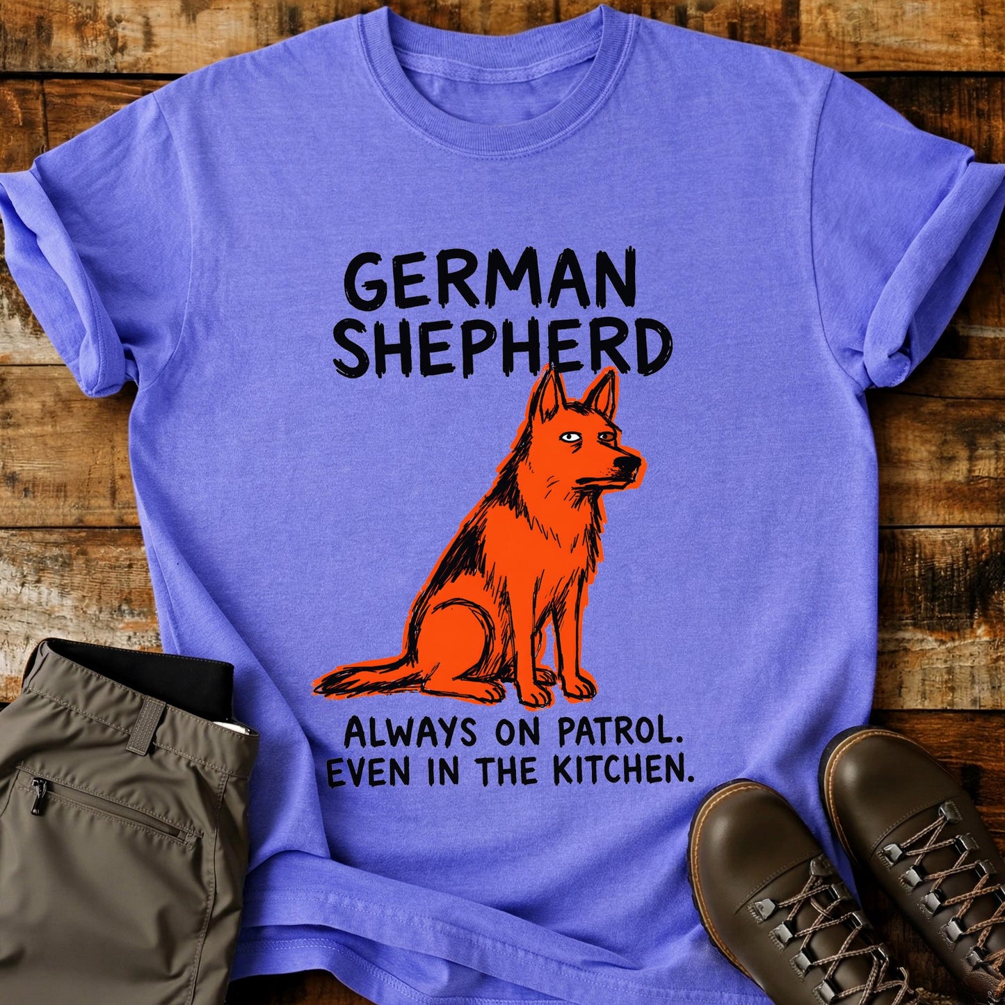 German Shepherd Funny Image T-Shirt