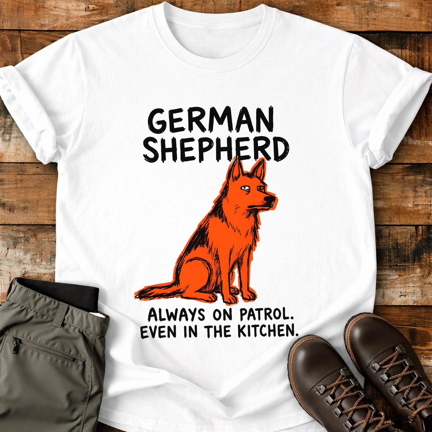 German Shepherd Funny Image T-Shirt