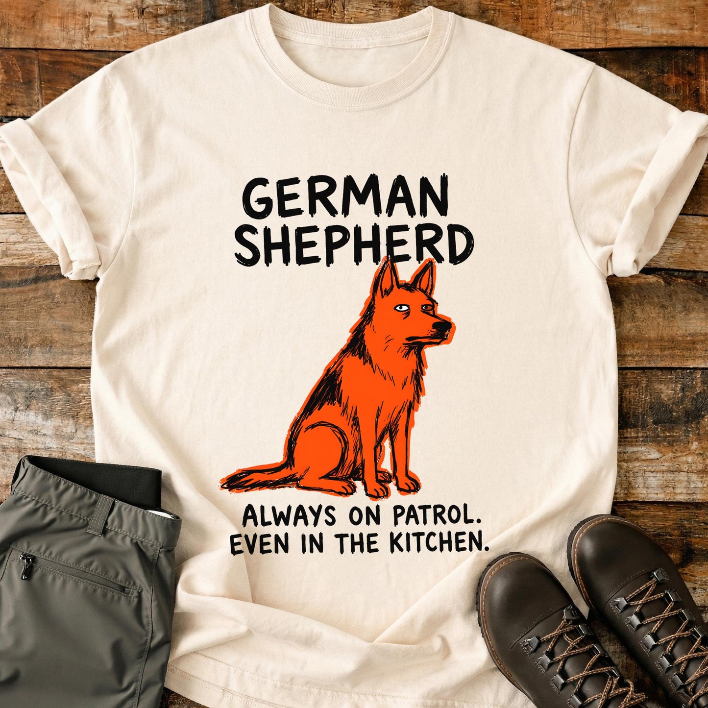 German Shepherd Funny Image T-Shirt