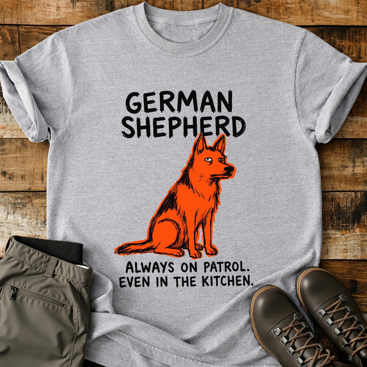 German Shepherd Funny Image T-Shirt