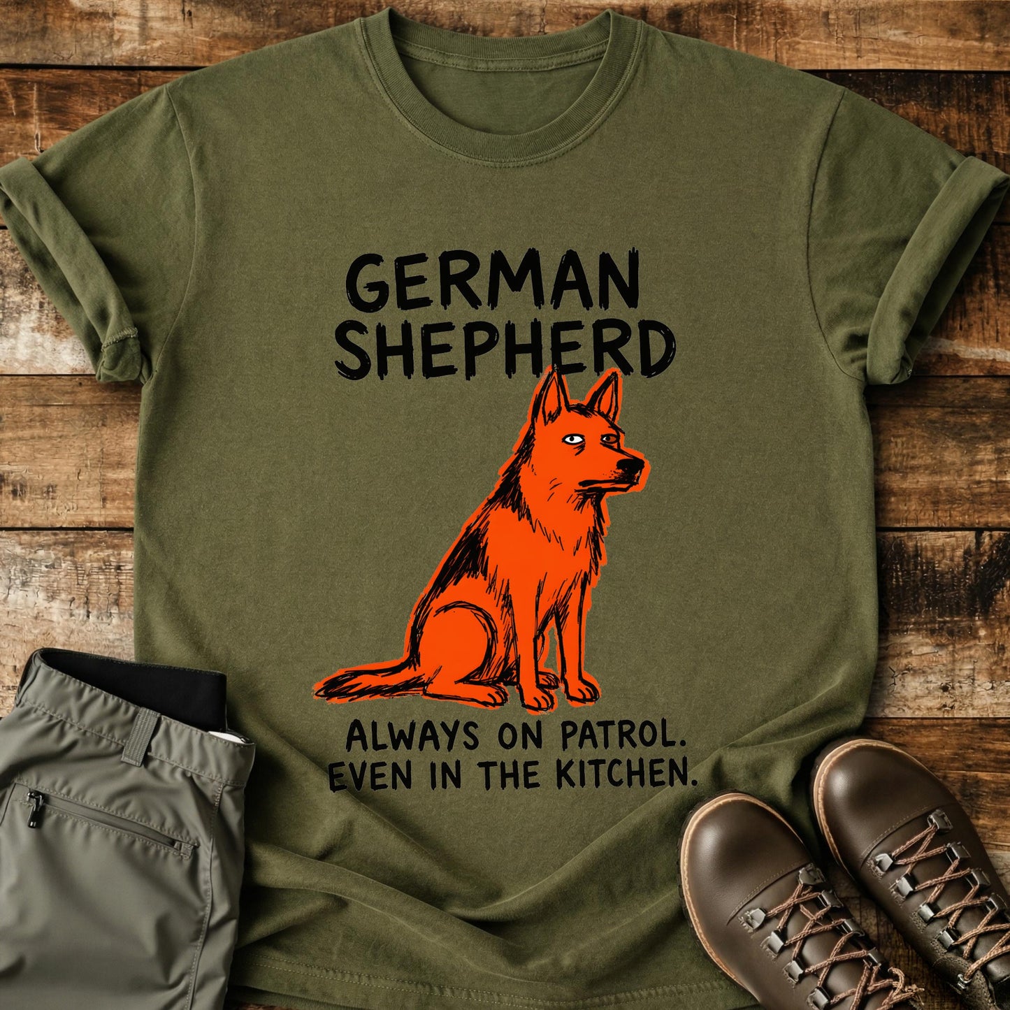 German Shepherd Funny Image T-Shirt