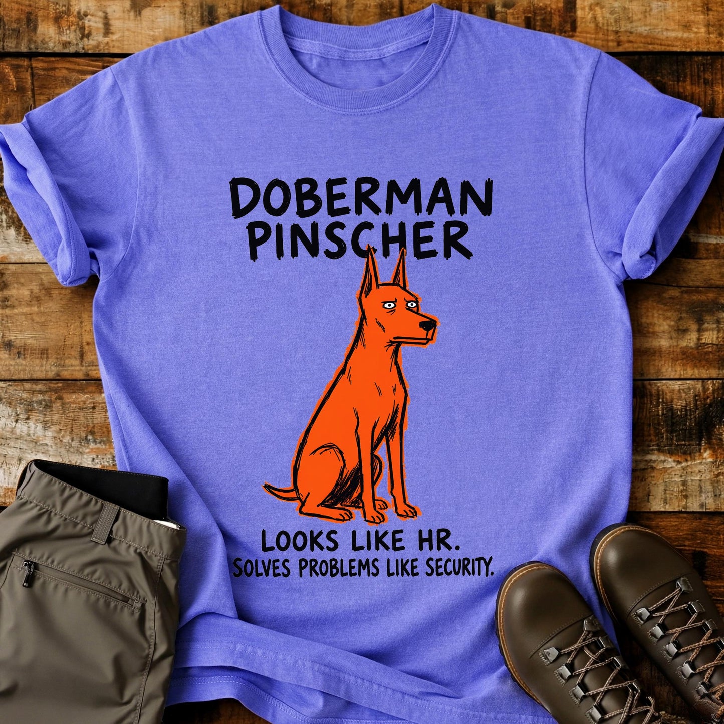 Doberman Pinscher Funny Image T-Shirt