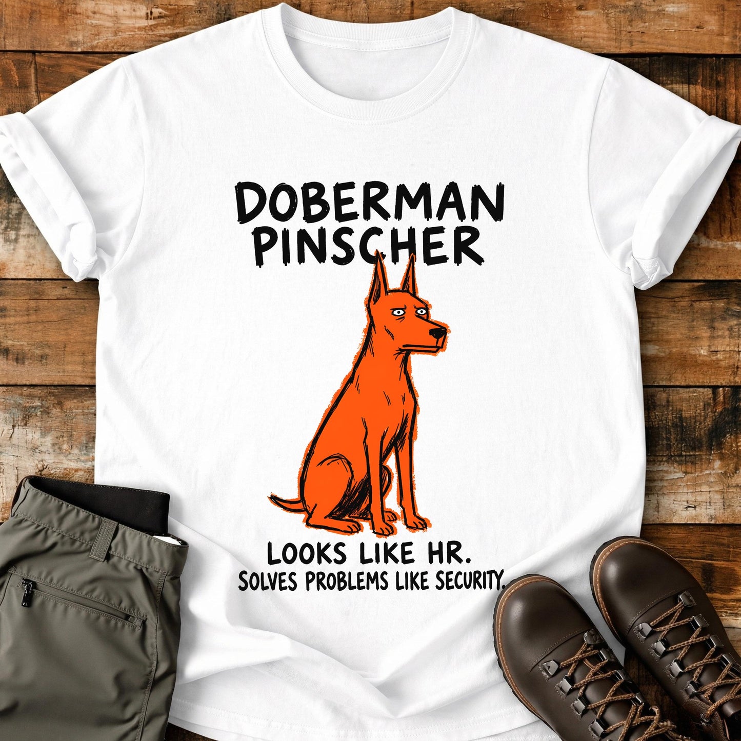 Doberman Pinscher Funny Image T-Shirt