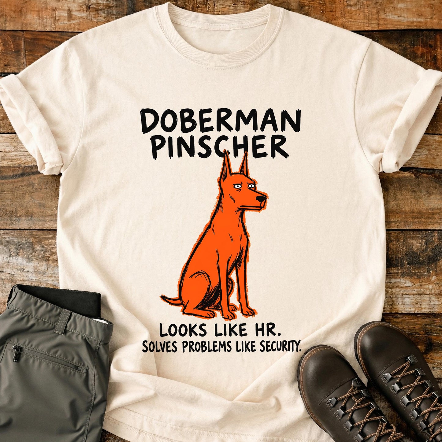 Doberman Pinscher Funny Image T-Shirt