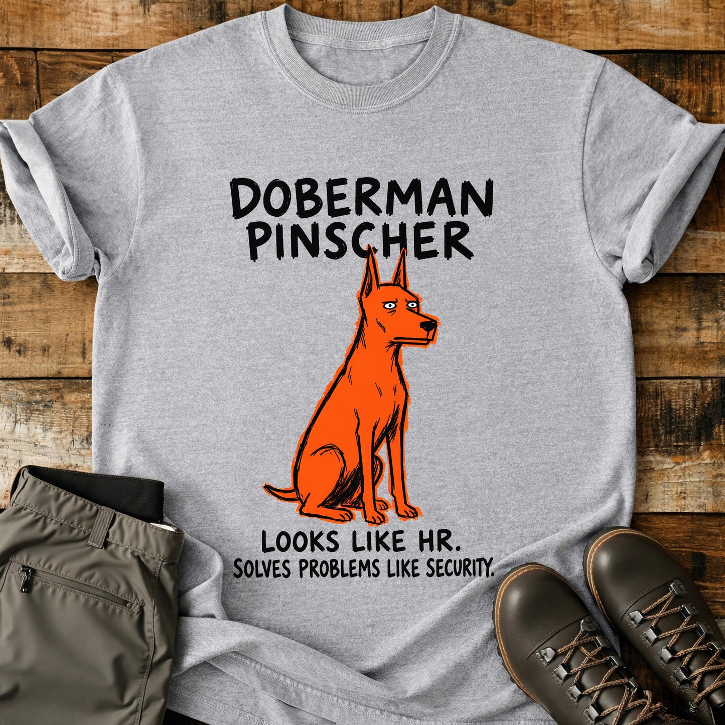 Doberman Pinscher Funny Image T-Shirt