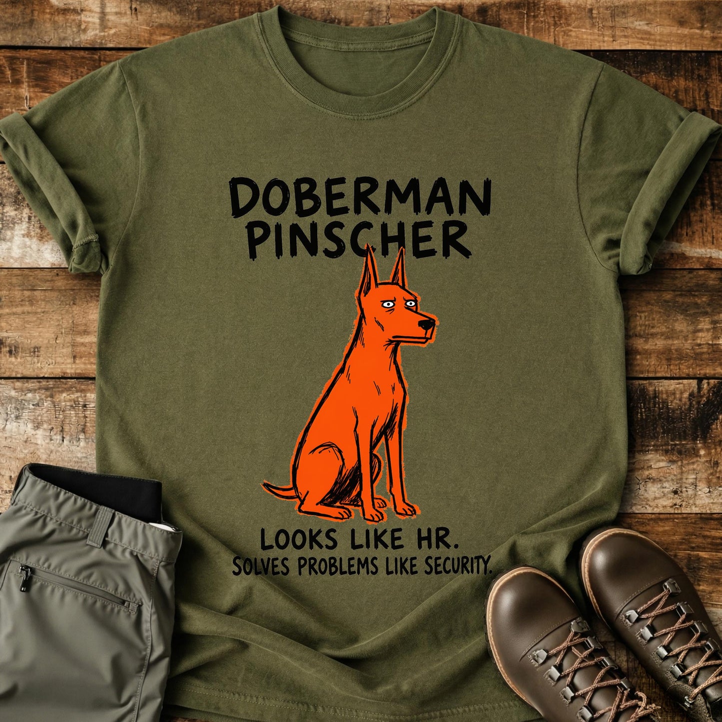 Doberman Pinscher Funny Image T-Shirt