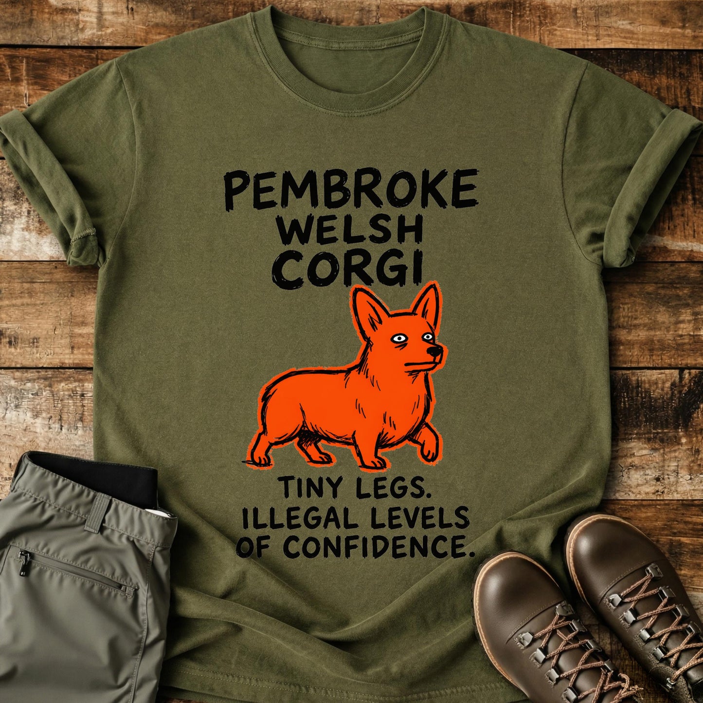Pembroke Welsh Corgi Funny Image T-Shirt