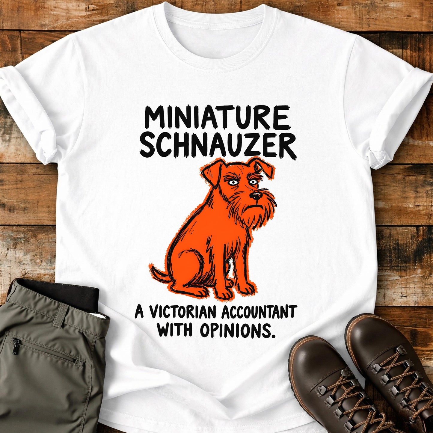 Miniature Schnauzer Funny Image T-Shirt