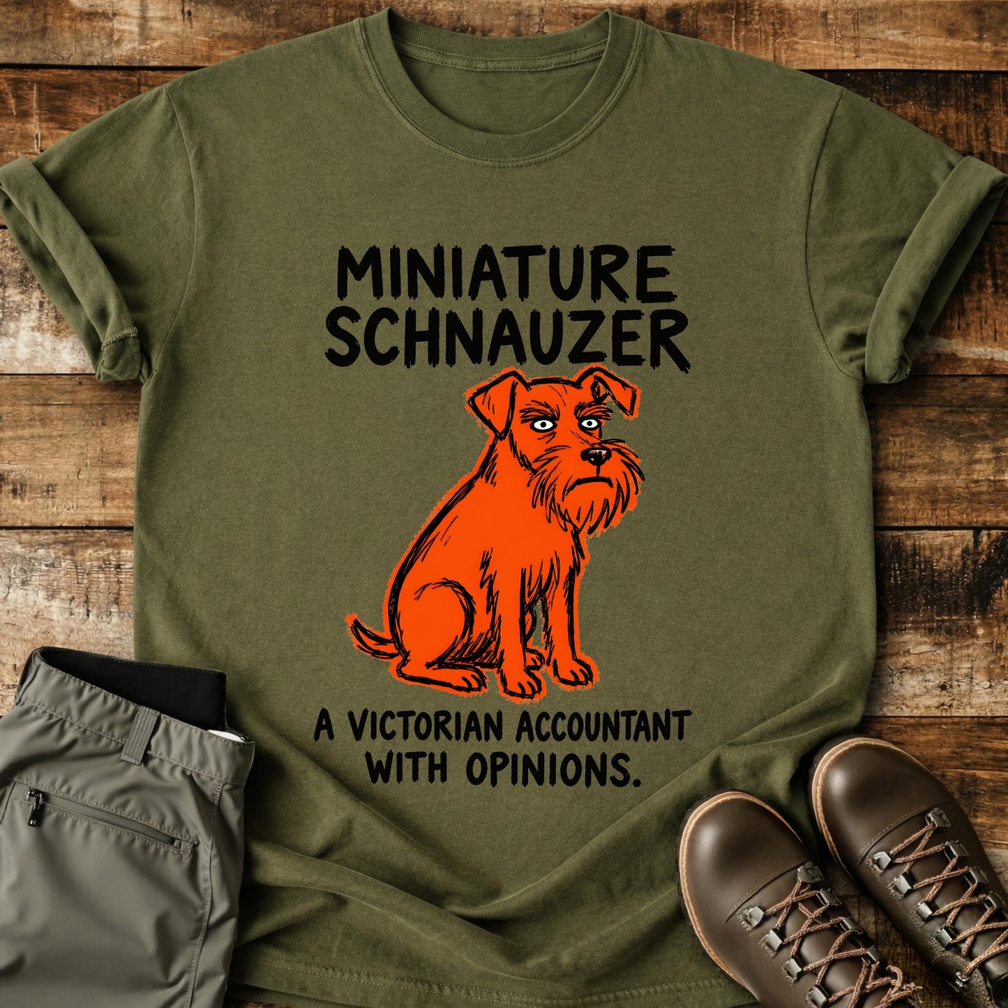 Miniature Schnauzer Funny Image T-Shirt