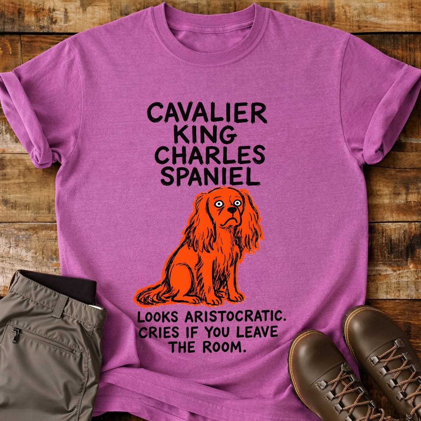 Cavalier King Charles Spaniel Funny Image T-Shirt