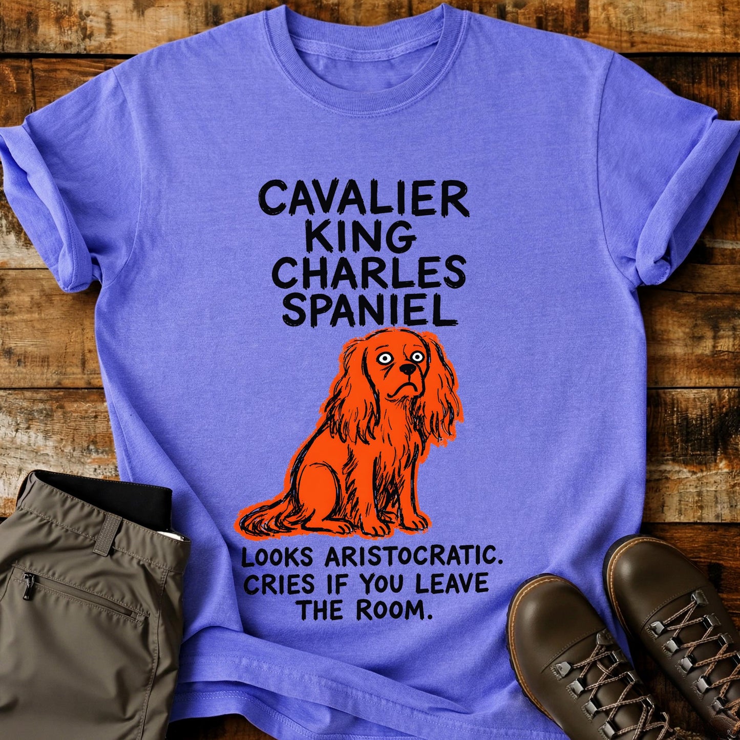 Cavalier King Charles Spaniel Funny Image T-Shirt