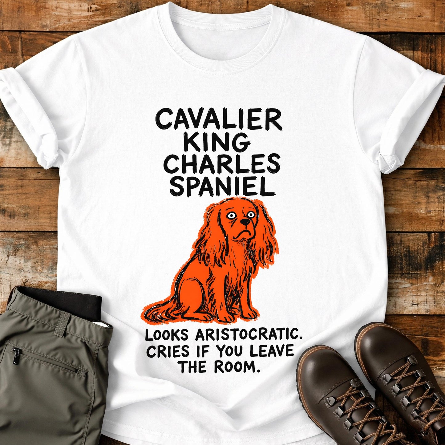 Cavalier King Charles Spaniel Funny Image T-Shirt