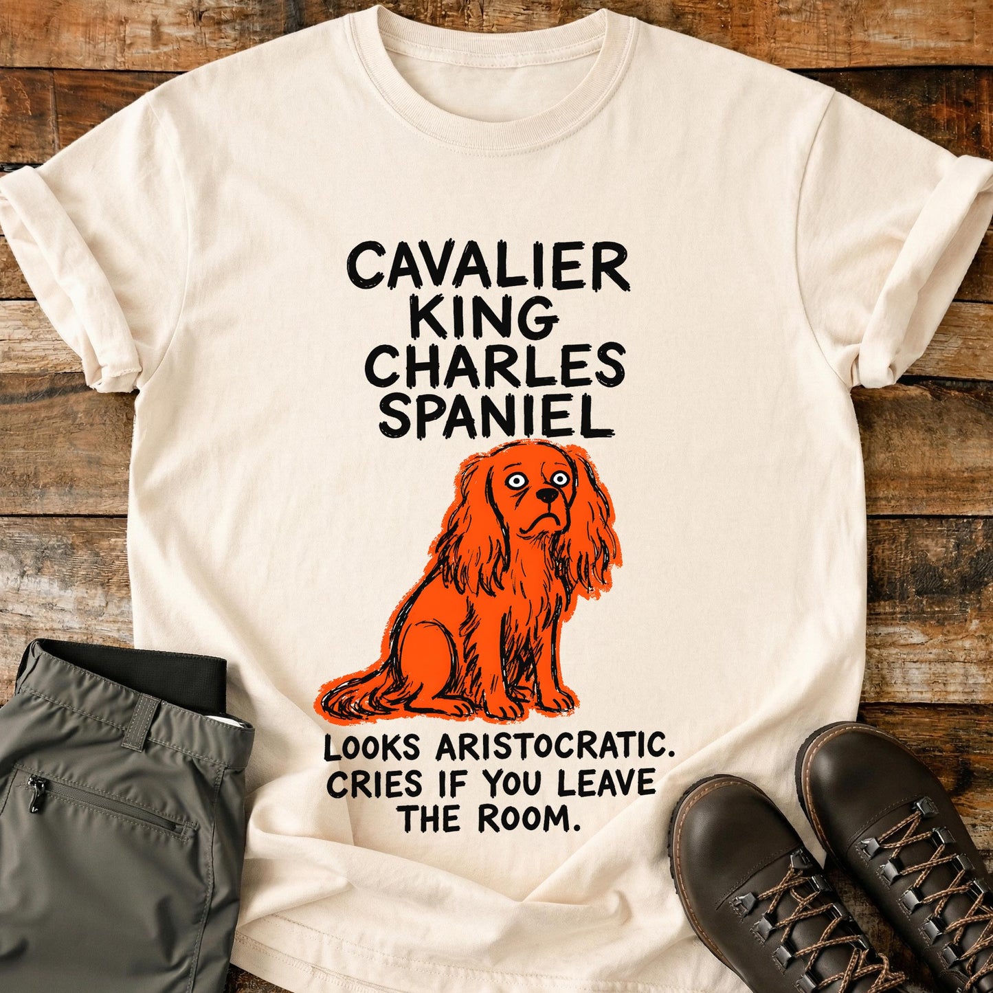 Cavalier King Charles Spaniel Funny Image T-Shirt