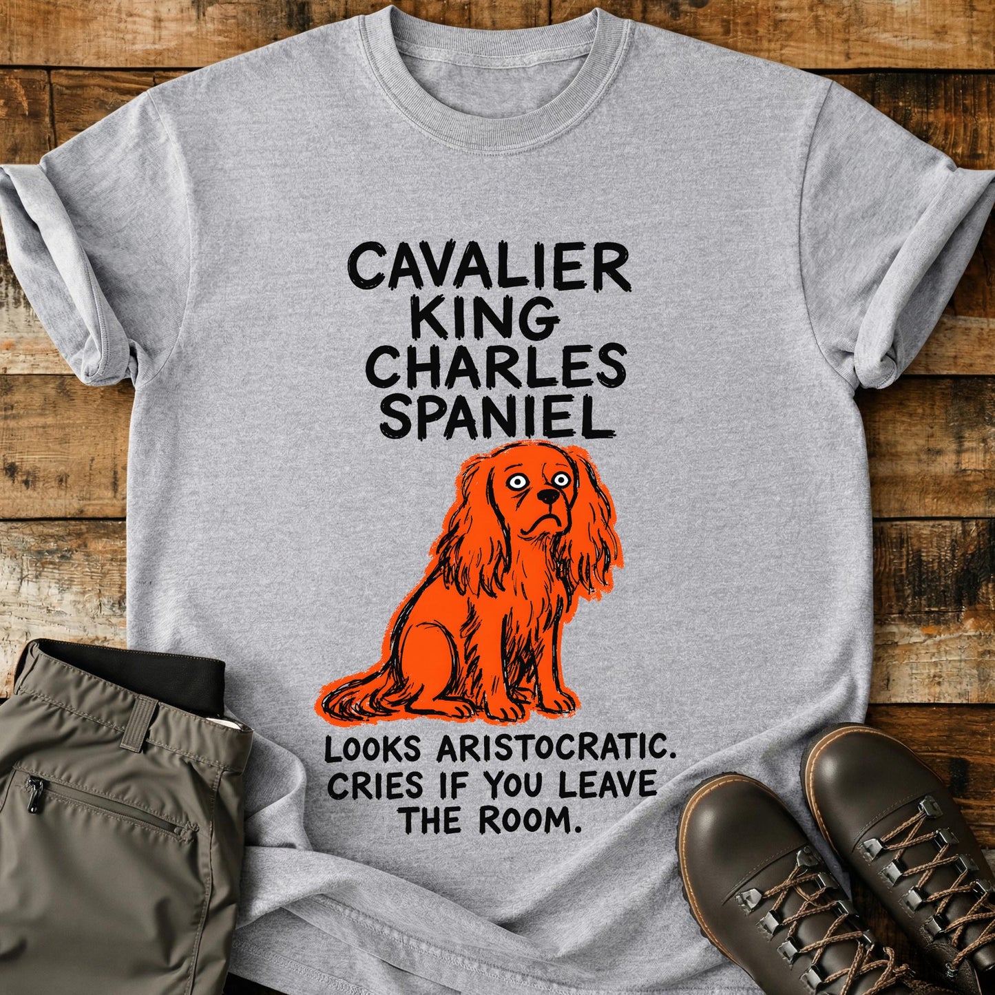 Cavalier King Charles Spaniel Funny Image T-Shirt
